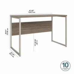 Bush Business Furniture Hybrid 48W X 24D Computer Table Desk With Metal Legs In Modern Hickory -office furniture sale baff68efe1ae66216c72c46a74cface98a