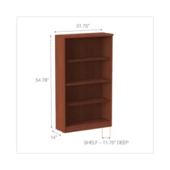 Alera Valencia Series Bookcase, Four-Shelf, 31.75w X 14d X 54.88h, Medium Cherry -office furniture sale bb46de7c09fecee2b51f8a5a36a76f5926