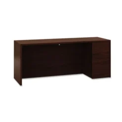 HON 10500 Series Full-Height Right Pedestal Credenza, 72w X 24d X 29.5h, Mahogany