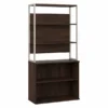 Bush Business Furniture Hybrid Tall Etagere Bookcase In Black Walnut