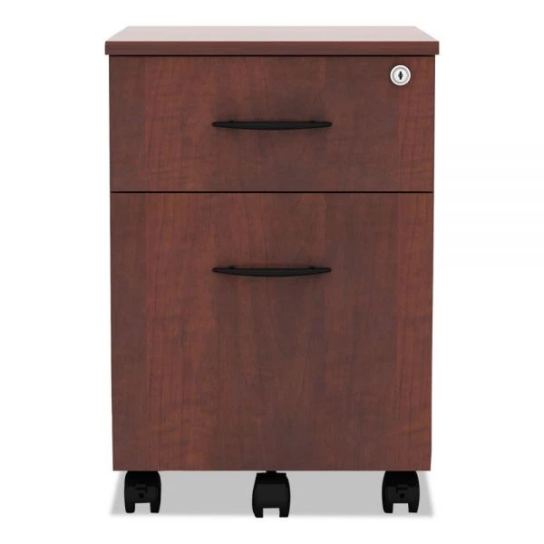 Alera Valencia Series Mobile Pedestal, Left/Right, 2-Drawers: Box/File, Legal/Letter, Medium Cherry, 15.88" X 19.13" X 22.88" 3 Alera Valencia Series Mobile Pedestal, Left/Right, 2-Drawers: Box/File, Legal/Letter, Medium Cherry, 15.88" X 19.13" X 22.88" - Image 3