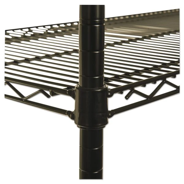 Alera NSF Certified Industrial Four-Shelf Wire Shelving Kit, 48w X 18d X 72h, Black 4 Alera NSF Certified Industrial Four-Shelf Wire Shelving Kit, 48w X 18d X 72h, Black - Image 4