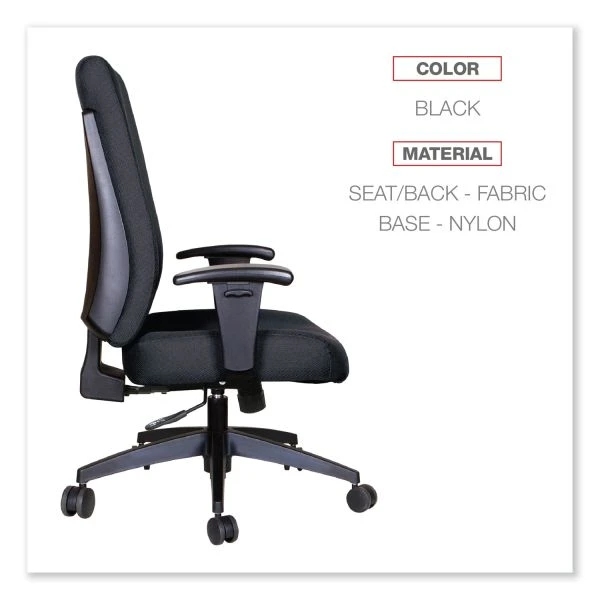 Alera Wrigley Series High Performance High-Back Synchro-Tilt Task Chair, Supports 275 Lb, 17.24" To 20.55" Seat Height, Black 5 Alera Wrigley Series High Performance High-Back Synchro-Tilt Task Chair, Supports 275 Lb, 17.24" To 20.55" Seat Height, Black - Image 5