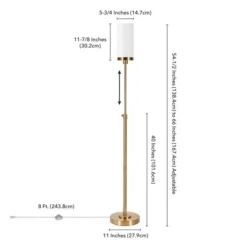 Frieda 66" Tall Floor Lamp With Glass Shade In Brass/White Milk -office furniture sale bbe9f9a5df57dbe045eb400068f810f592