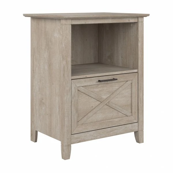 Bush Furniture Key West Lateral File Cabinet With Shelf In Washed Gray 1 Bush Furniture Key West Lateral File Cabinet With Shelf In Washed Gray