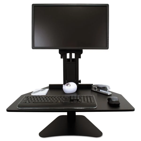 Victor High Rise Standing Desk Workstation, 28" X 23" X 10.5" To 15.5", Black 2 Victor High Rise Standing Desk Workstation, 28" X 23" X 10.5" To 15.5", Black - Image 2