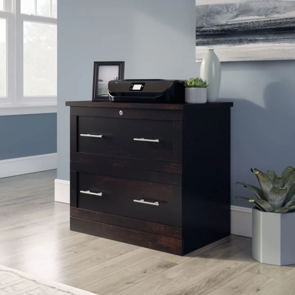 2-Drawer 30"W Lateral File Cabinet, Peppered Black 3 2-Drawer 30"W Lateral File Cabinet, Peppered Black - Image 3