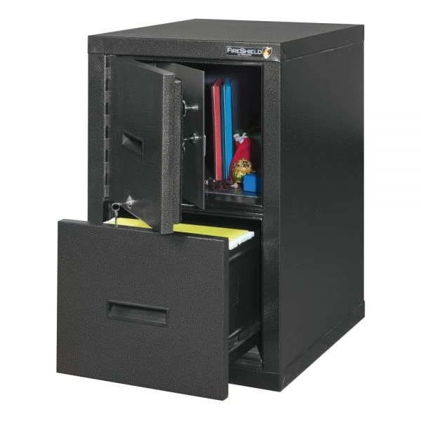 FireKing FireShield 22"D Vertical 1-Drawer File Cabinet And Safe, Metal, Black Stone 3 FireKing FireShield 22"D Vertical 1-Drawer File Cabinet And Safe, Metal, Black Stone - Image 3