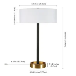 Estella 24" Tall Two-Tone Table Lamp With Fabric Shade In Matte Black/Brass/White 10 Estella 24" Tall Two-Tone Table Lamp With Fabric Shade In Matte Black/Brass/White -office furniture sale bd65b212021dbd09aa7b4e73915c195c6e