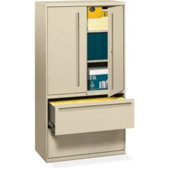 HON 700 Series Lateral File W/Storage Cabinet, Letter/Legal, 36w X 18d, Putty