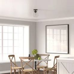 Bartlett 9" Wide Semi Flush Mount With Glass Shade In Matte Black/Seeded 9 Bartlett 9" Wide Semi Flush Mount With Glass Shade In Matte Black/Seeded -office furniture sale bda8f49463226a2ea3e380182c78515666