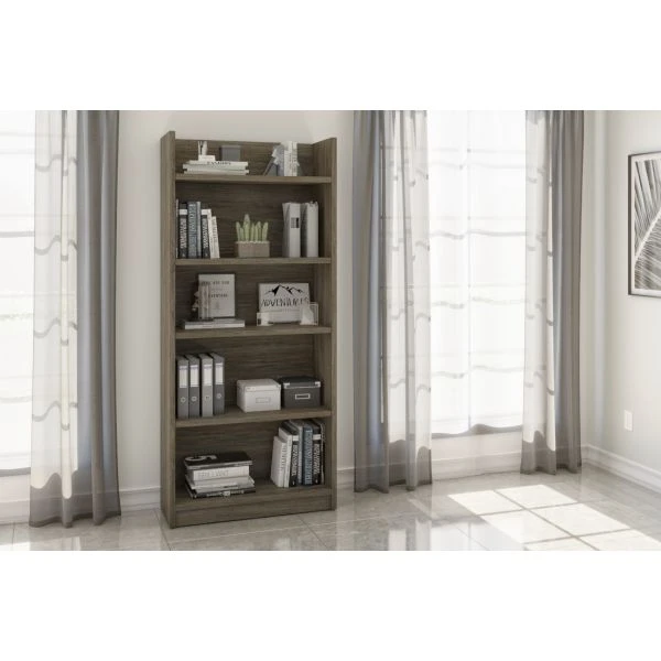 Bestar Pro-Linea Bookcase In Walnut Grey 2 Bestar Pro-Linea Bookcase In Walnut Grey - Image 2
