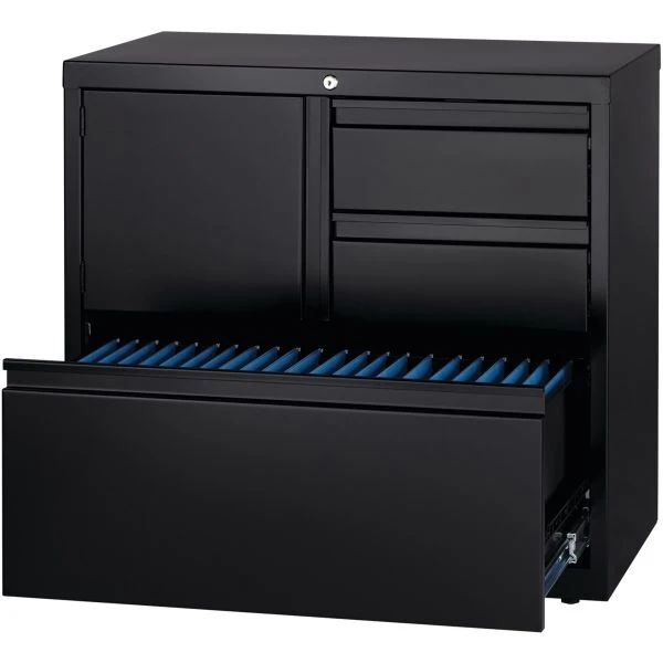Lorell 3 Drawer Lateral File Cabinet, Letter/Legal/A4, 30" Wide, Black 2 Lorell 3 Drawer Lateral File Cabinet, Letter/Legal/A4, 30" Wide, Black - Image 2