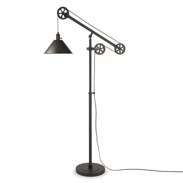 Descartes Pulley System Floor Lamp With Metal Shade In Blackened Bronze/Blackened Bronze 8 Descartes Pulley System Floor Lamp With Metal Shade In Blackened Bronze/Blackened Bronze - Image 8
