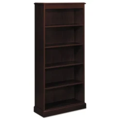 HON 94000 Series Five-Shelf Bookcase, 35.75w X 14.31d X 78.25h, Mahogany