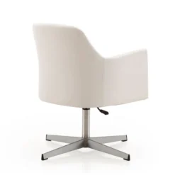 Pelo Adjustable Height Swivel Accent Chair In White And Polished Chrome -office furniture sale be137faa12a711a7c60561ee9e33732c28