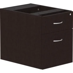 Lorell Essentials Espresso Hanging Pedestal - 2-Drawer