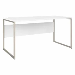 Bush Business Furniture Hybrid 60W X 30D Computer Table Desk With Metal Legs In White