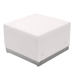 Flash Furniture Alon Series White Leather Ottoman [ZB-803-OTTOMAN-WH-GG]