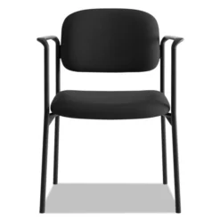 HON VL616 Stacking Guest Chair With Arms, Fabric Upholstery, 23.25" X 21" X 32.75", Black Seat, Black Back, Black Base -office furniture sale bfab31c2e0ea27fe7ab053bec51a06aced