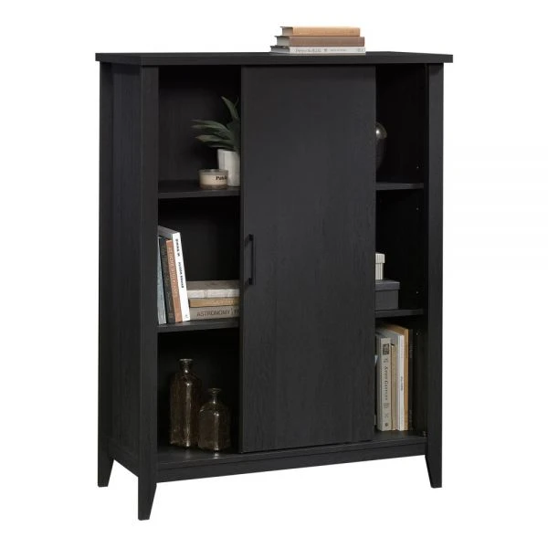Sauder Summit Station 52"H Bookcase With Sliding Door, Raven Oak 9 Sauder Summit Station 52"H Bookcase With Sliding Door, Raven Oak - Image 9