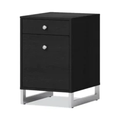Whalen Asherton Two-Drawer Vertical File Cabinet, Box/File, Legal/Letter, Inkwood Black, 15.44 X 19 X 23.88