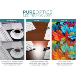 Black & Decker BLACK+DECKER LED Desk Lamp, White/Wood -office furniture sale c031285a10c72296f6cbda5af4c731b852