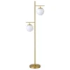 Pyrus 2-Light Floor Lamp With Glass Shades In Brass/White Milk