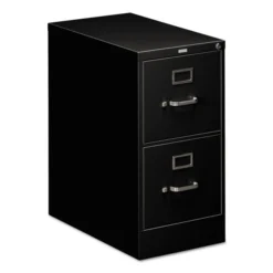 HON 510 Series 2-Drawer Vertical Metal File Cabinet, Letter, 29" Height, Full-Suspension, Black