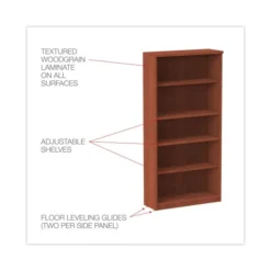 Alera Valencia Series Bookcase, Five-Shelf, 31.75w X 14d X 64.75h, Medium Cherry -office furniture sale c12a6de561e501de3dafb179c6cf8e500d