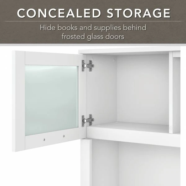 Bush Furniture Somerset 72W 3 Position Sit To Stand L Shaped Desk With Hutch In White 3 Bush Furniture Somerset 72W 3 Position Sit To Stand L Shaped Desk With Hutch In White - Image 3