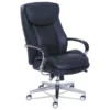 La-Z-Boy Commercial 2000 High-Back Executive Chair, Dynamic Lumbar Support, Supports 300lb, 20" To 23" Seat Height, Black, Silver Base