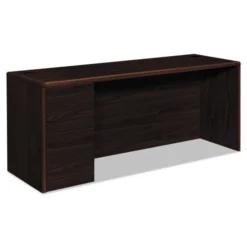 HON 10700 Series Left Pedestal Credenza, 72w X 24d X 29.5h, Mahogany
