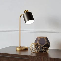Thew 20.75" Tall Table Lamp With Metal Shade In Brass/Black -office furniture sale c239900256162bef9b8f01a8c95ff0e56b