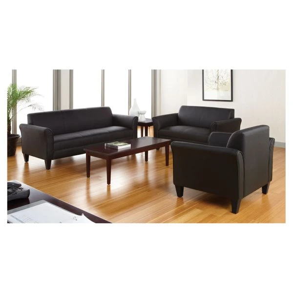 Alera Reception Lounge Furniture, Loveseat, 55.5w X 31.5d X 33.07h, Black 4 Alera Reception Lounge Furniture, Loveseat, 55.5w X 31.5d X 33.07h, Black - Image 4