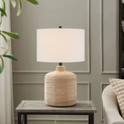Jolina 20.5" Tall Petite/Rattan Table Lamp With Fabric Shade In Natural Rattan/White 11 Jolina 20.5" Tall Petite/Rattan Table Lamp With Fabric Shade In Natural Rattan/White -office furniture sale c2b3d119b539e6ac20376a4790068c0a6f