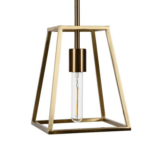 Rhom 8" Wide Open-Framed Pendant In Brass/No Shade 1 Rhom 8" Wide Open-Framed Pendant In Brass/No Shade