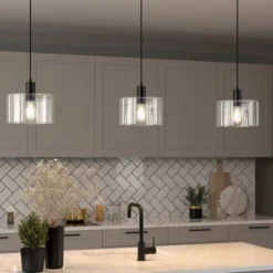 Henri 10" Wide Pendant With Glass Shade In Blackened Bronze/Clear 12 Henri 10" Wide Pendant With Glass Shade In Blackened Bronze/Clear -office furniture sale c2ee32dc3c465fb548cb466346d0f0124c