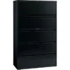 Lorell 5 Drawer Lateral File Cabinet, Letter/Legal/A4, 42" Wide, Black