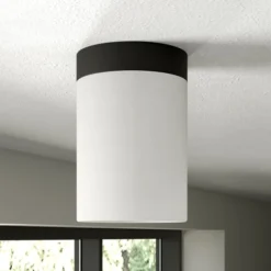 Piper 6" Flush Mount With Fabric Shade In Blackened Bronze/White 8 Piper 6" Flush Mount With Fabric Shade In Blackened Bronze/White -office furniture sale c32e37dddaaafd172977f40d957dbba097