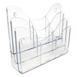 Deflecto 3-Tier Document Organizer W/6 Removable Dividers, 14w X 3.5d X 11.5h, Clear -office furniture sale c35a37edca5fdda82ae9d135a14fc172ed
