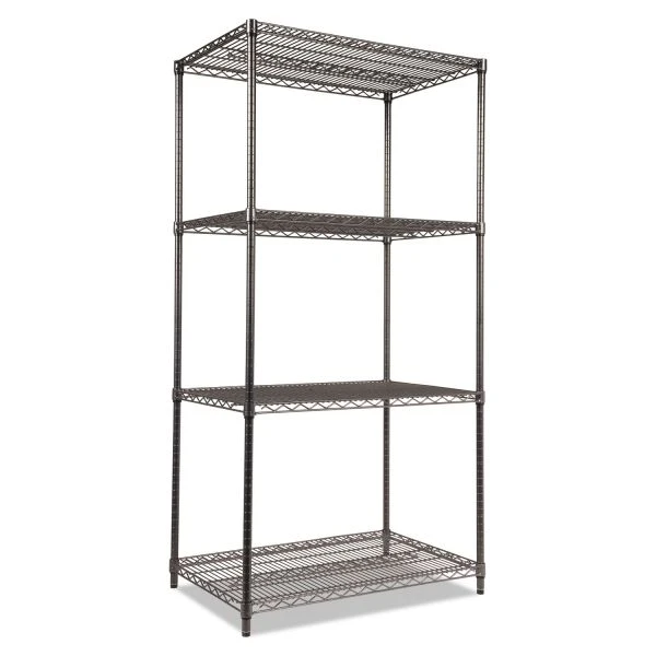 Alera Wire Shelving Starter Kit, Four-Shelf, 36w X 24d X 72h, Black Anthracite 1 Alera Wire Shelving Starter Kit, Four-Shelf, 36w X 24d X 72h, Black Anthracite
