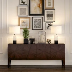 Lena 21.5" Tall Table Lamp With Fabric Shade In Marble/Blackened Bronze/White -office furniture sale c3891f91b93316bb0082717f4d1061546a