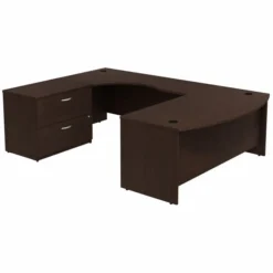 Bush Business Furniture Series C 72W Bowfront LH U-Station With 2-Drawer Lateral File