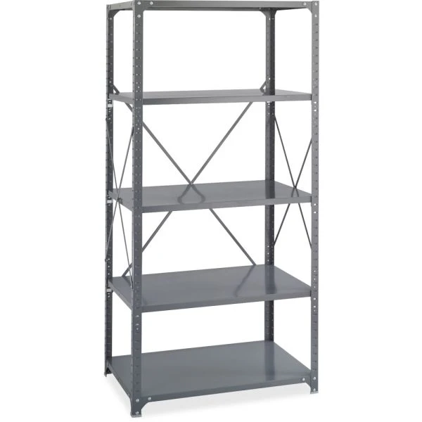 Safco Commercial Steel Shelving Unit, Five-Shelf, 36w X 18d X 75h, Dark Gray 3 Safco Commercial Steel Shelving Unit, Five-Shelf, 36w X 18d X 75h, Dark Gray - Image 3