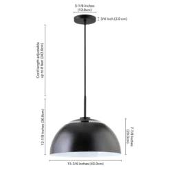 Jordyn 16" Wide Pendant With Metal Shade In Matte Black -office furniture sale c47191a43ed49d6ee1b663e6e0ea4c4cfe