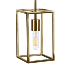 Cuadro 6" Wide Open-Framed Pendant In Brass/No Shade