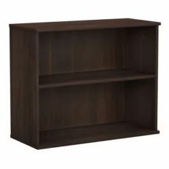 Bush Business Furniture Hybrid Small 2 Shelf Bookcase In Black Walnut