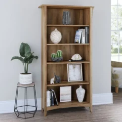 Bush Furniture Salinas Tall 5 Shelf Bookcase In Reclaimed Pine -office furniture sale c4ef42358783cee38476ffdcb980c0b289