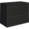 HON Brigade 800 Series Lateral File, 2 Legal/Letter-Size File Drawers, Black, 36" X 18" X 28"